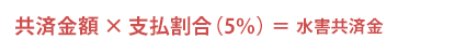 共済金額×支払割合(5%)=水害共済金